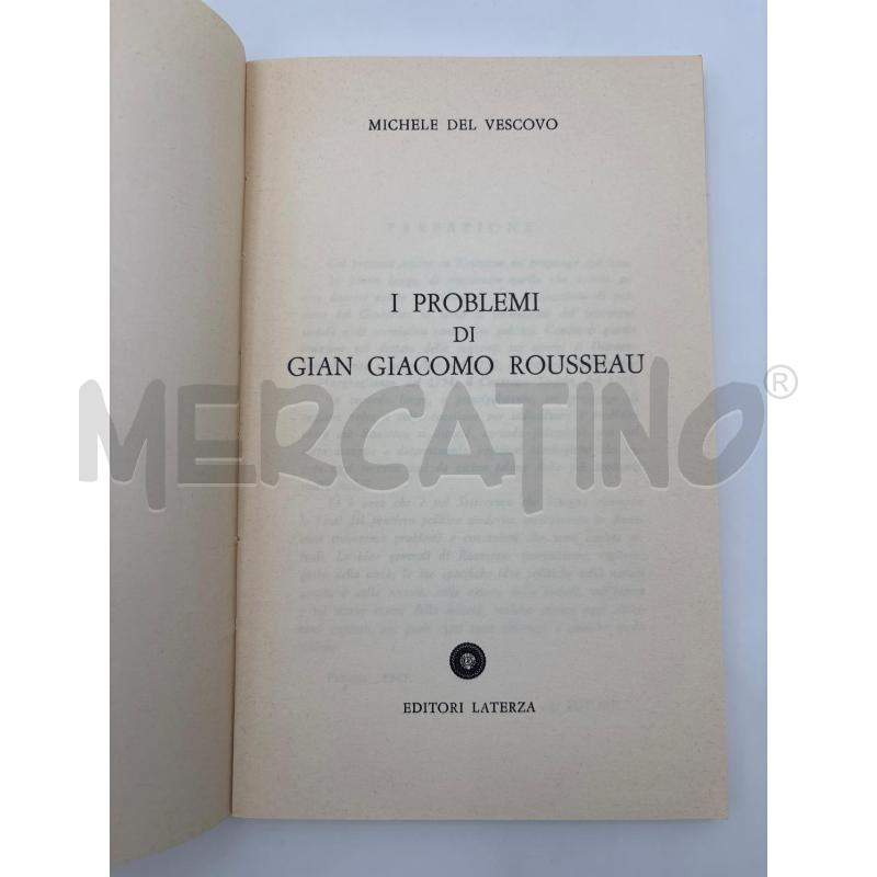 LIBRO I PROBLEMI DI GIAN GIACOMO ROUSSEAU | Mercatino dell'Usato Roma torrevecchia 4