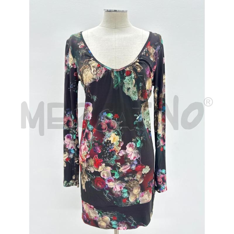 MAGLIA DONNA ROBERTO CAVALLI MARRONE FIORI FRUTTA | Mercatino dell'Usato Roma torrevecchia 1