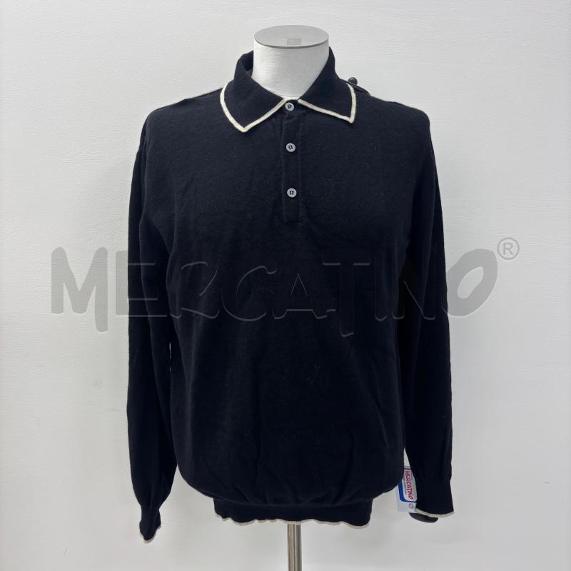 MAGLIONE BRIONI CASHMERE NERO COLLETTO | Mercatino dell'Usato Roma torrevecchia 1