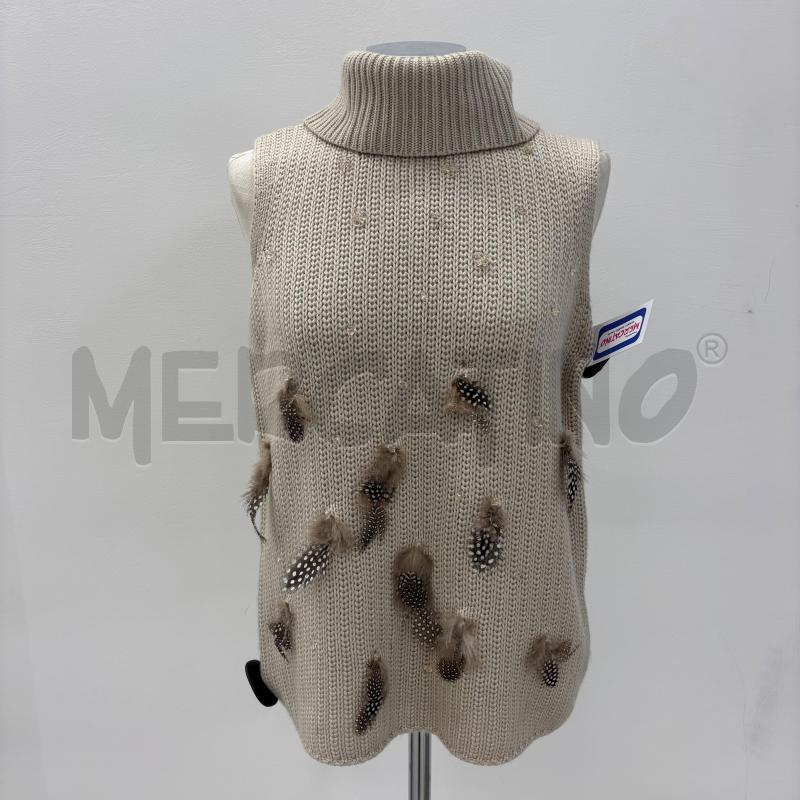 MAGLIONE D SMANICATO ESCADA BEIGE PIUME | Mercatino dell'Usato Roma torrevecchia 1