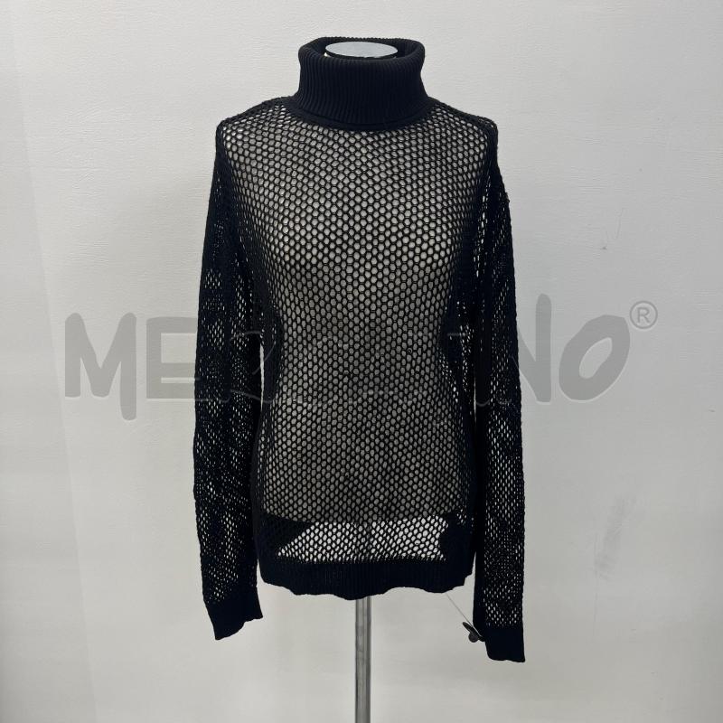 MAGLIONE D VALENTINO NERO TRAFORATO COLLO ALTO | Mercatino dell'Usato Roma torrevecchia 1
