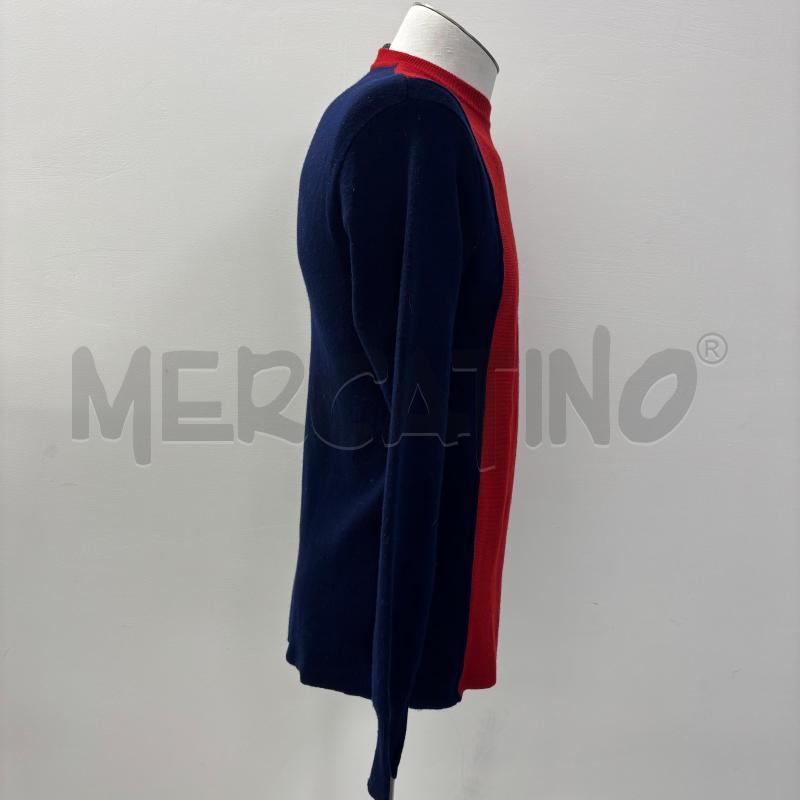 MAGLIONE ERMENEGILDO ZEGNA LANA ROSSO MANICHE BLU  | Mercatino dell'Usato Roma torrevecchia 2