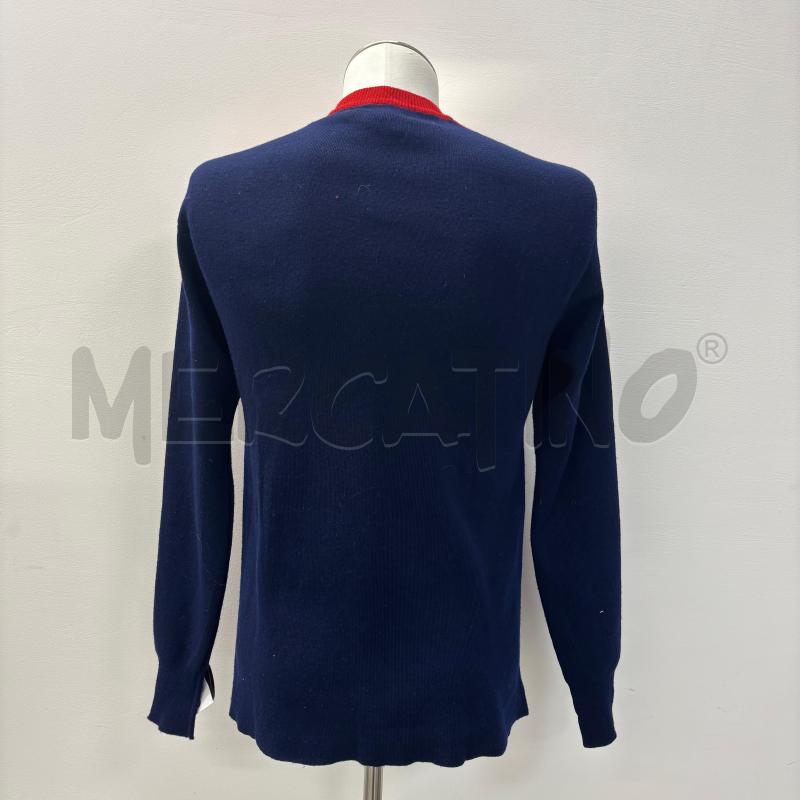 MAGLIONE ERMENEGILDO ZEGNA LANA ROSSO MANICHE BLU  | Mercatino dell'Usato Roma torrevecchia 3