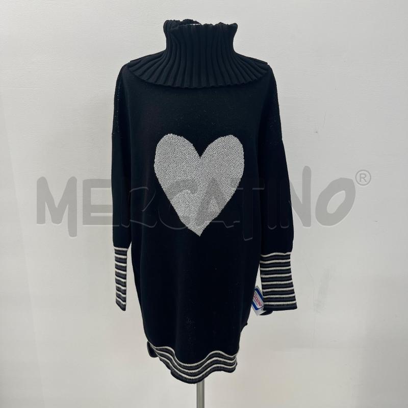 MAGLIONE TWINSET NERO CUORE ARGENT COLLO ALTO | Mercatino dell'Usato Roma torrevecchia 1