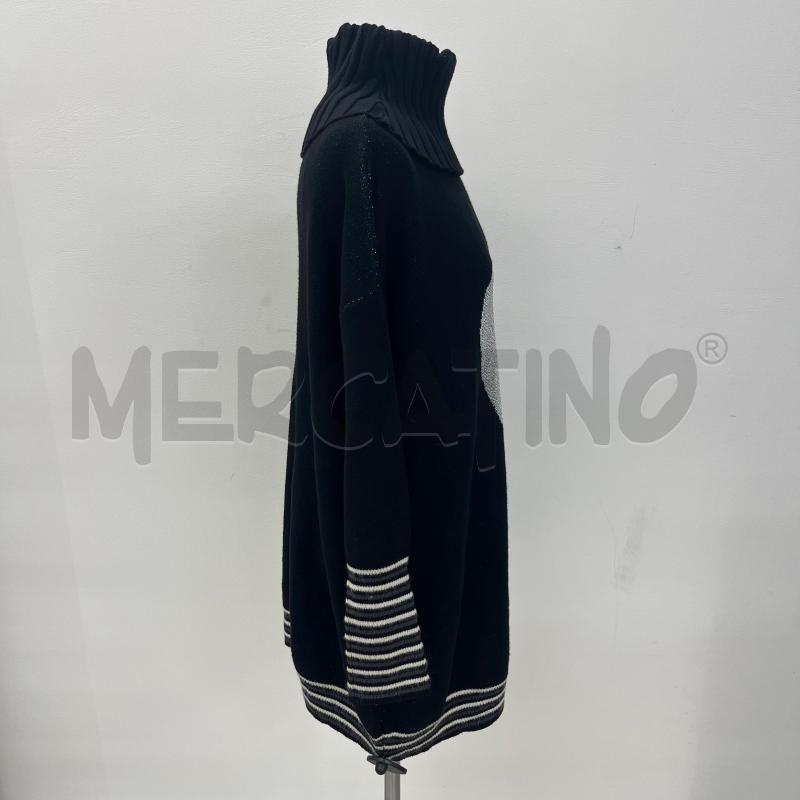 MAGLIONE TWINSET NERO CUORE ARGENT COLLO ALTO | Mercatino dell'Usato Roma torrevecchia 2