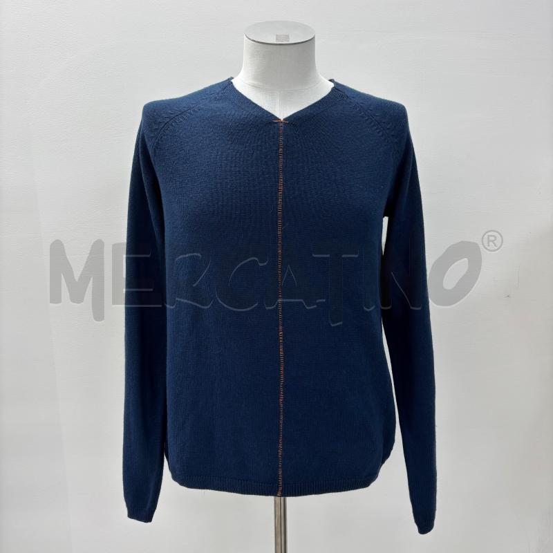 MAGLIONE U ARMANI JEANS BLU CUCITURE ARANCIO | Mercatino dell'Usato Roma torrevecchia 1