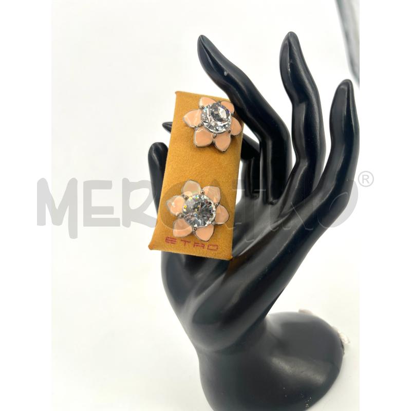 ORECCHINI ETRO FIORE PETALI ROSA BRILLANTE | Mercatino dell'Usato Roma torrevecchia 2
