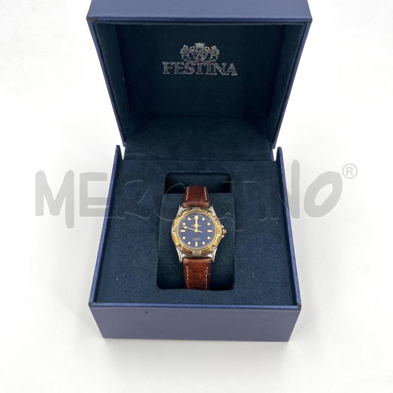 OROLOGIO DA POLSO FESTINA DORATO QUADRANTE BLU  | Mercatino dell'Usato Roma torrevecchia 1
