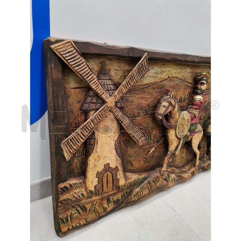 PANNELLO LEGNO DON CHISCIOTTE MULINO | Mercatino dell'Usato Roma torrevecchia 3