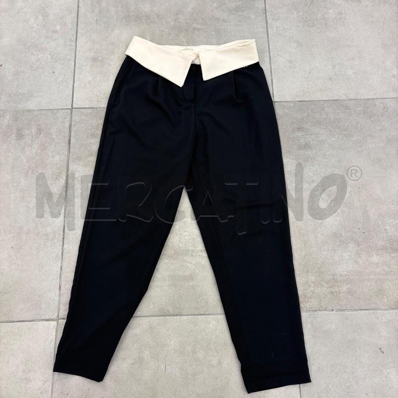 PANTALONE D SOUVENIR NERO RISVOLTO BIAMCO | Mercatino dell'Usato Roma torrevecchia 1