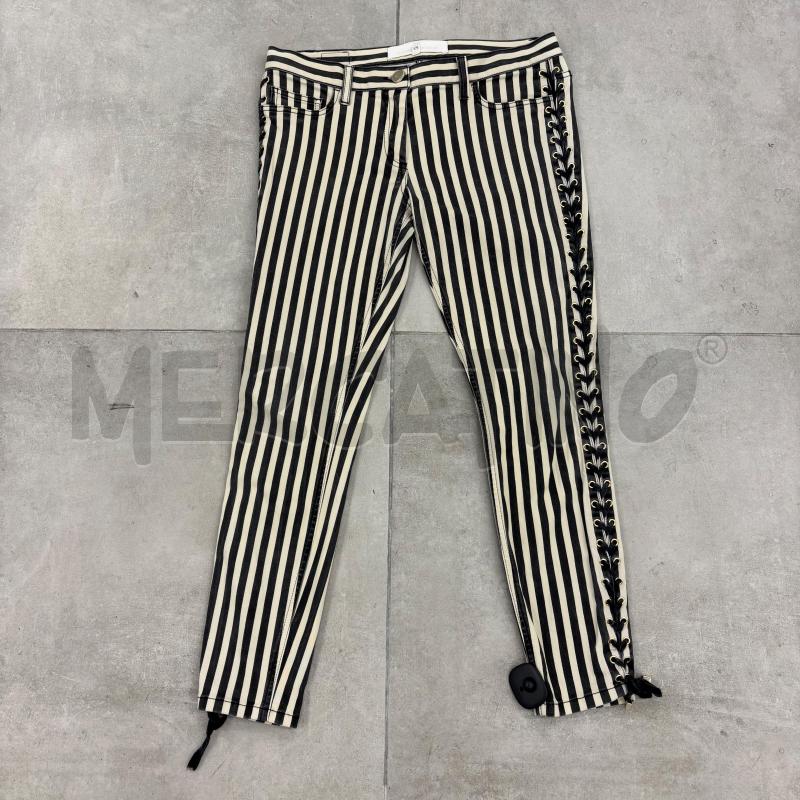 PANTALONE ELISABETTA FRANCHI RIGHE BIANCHE NERE | Mercatino dell'Usato Roma torrevecchia 1