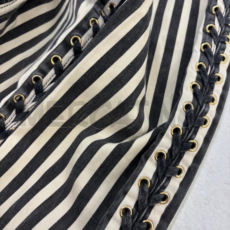 PANTALONE ELISABETTA FRANCHI RIGHE BIANCHE NERE | Mercatino dell'Usato Roma torrevecchia 3