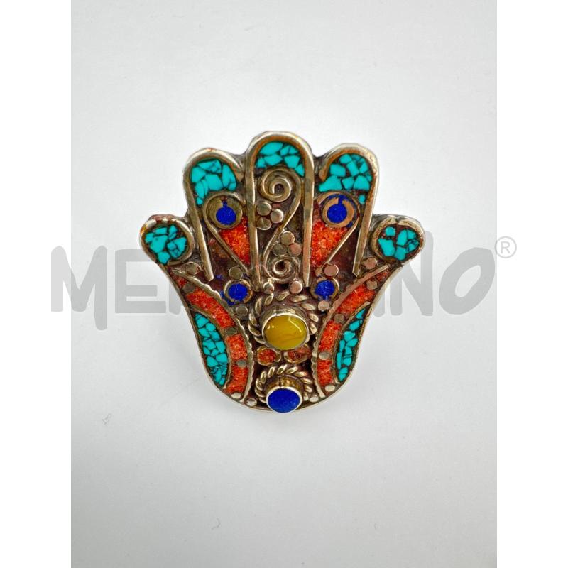 PARURE ANELLO ORECCHINI ENTNICI ROSSI BLU | Mercatino dell'Usato Roma torrevecchia 2