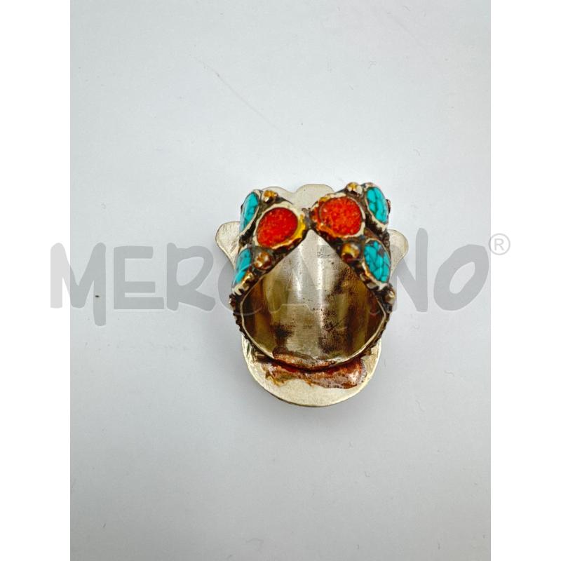 PARURE ANELLO ORECCHINI ENTNICI ROSSI BLU | Mercatino dell'Usato Roma torrevecchia 5