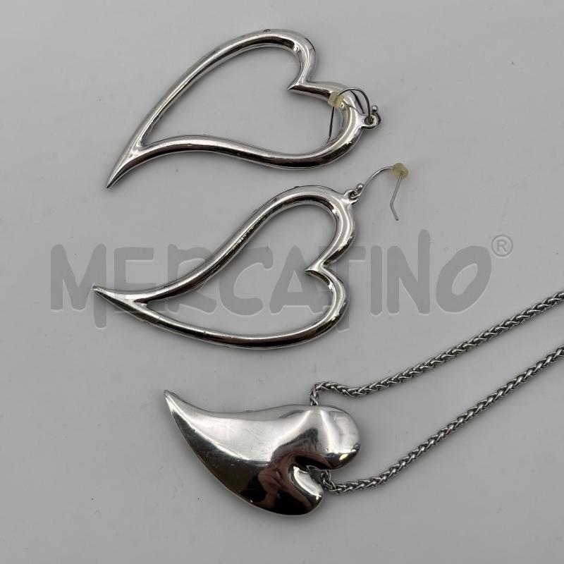 PARURE GUESS COLLANA CUORE NERO ARGENT ORECCHINI | Mercatino dell'Usato Roma torrevecchia 2