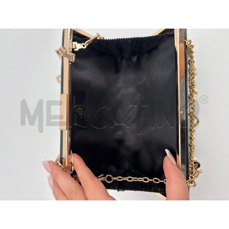 POCHETTE ANNA LUCHINI NERA CHARM DORATO CUORI SFERE | Mercatino dell'Usato Roma torrevecchia 5