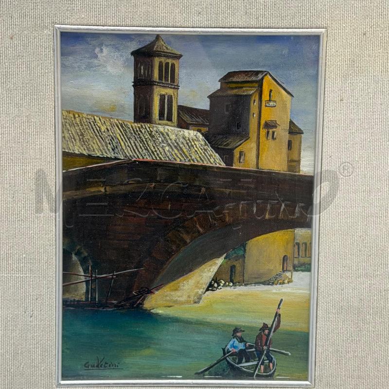 QUADRETTO C/LEG SILVER PONTE CON BARCHETTA | Mercatino dell'Usato Roma torrevecchia 2