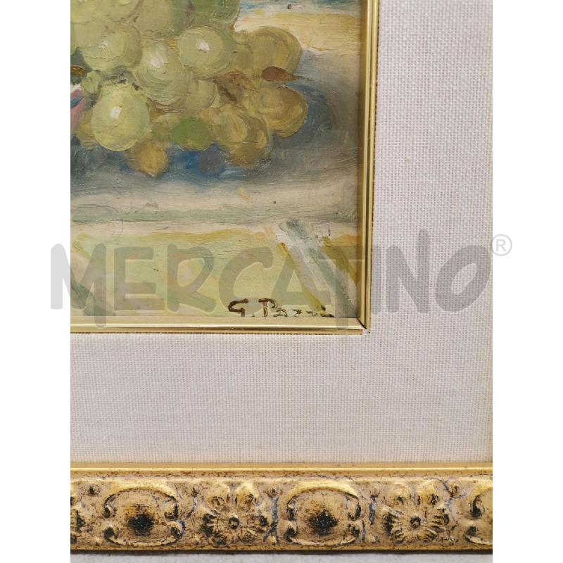 QUADRETTO OLIO SU TAVOLA G.PAZZI GRAPPOLO UVA | Mercatino dell'Usato Roma torrevecchia 2