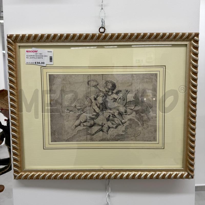 QUADROM INCISIONE GEORG LEOPOLD HERTEL PUTTI  | Mercatino dell'Usato Roma torrevecchia 1