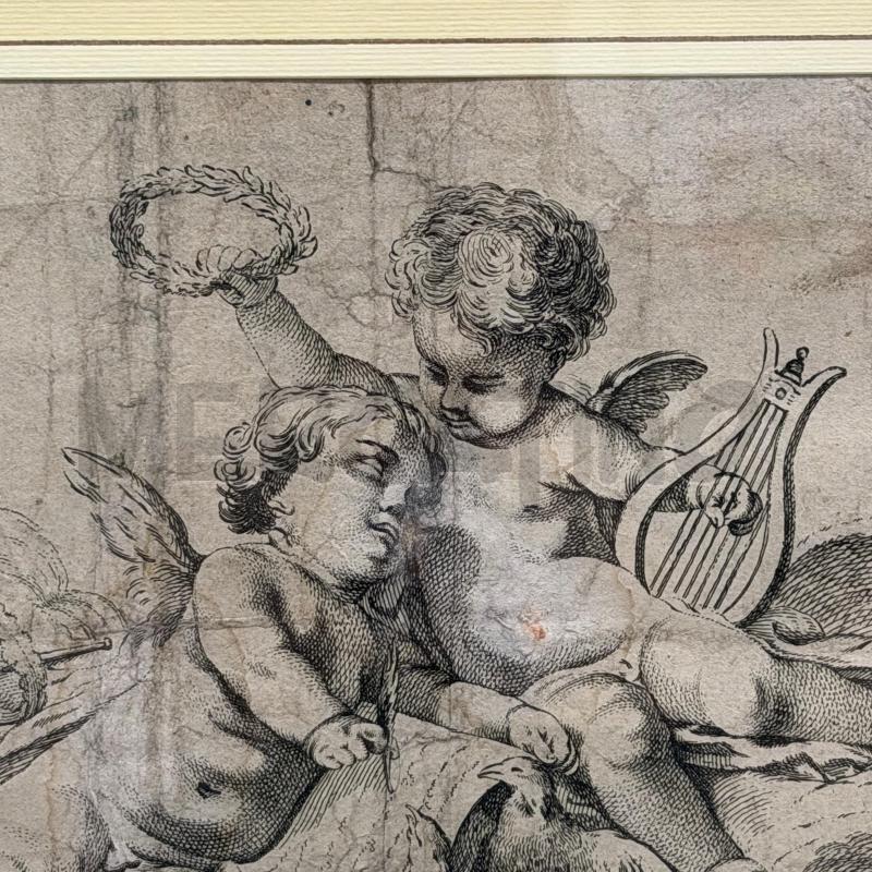 QUADROM INCISIONE GEORG LEOPOLD HERTEL PUTTI  | Mercatino dell'Usato Roma torrevecchia 2