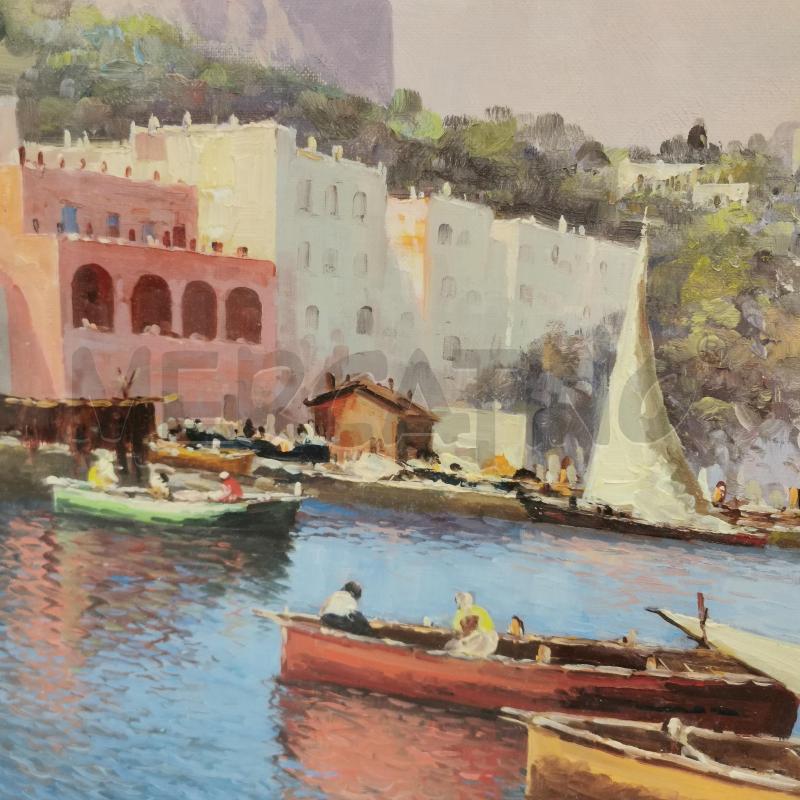 QUADRO BARCHE VISTA PORTO CORNICE BIANCA GRANDE | Mercatino dell'Usato Roma torrevecchia 3
