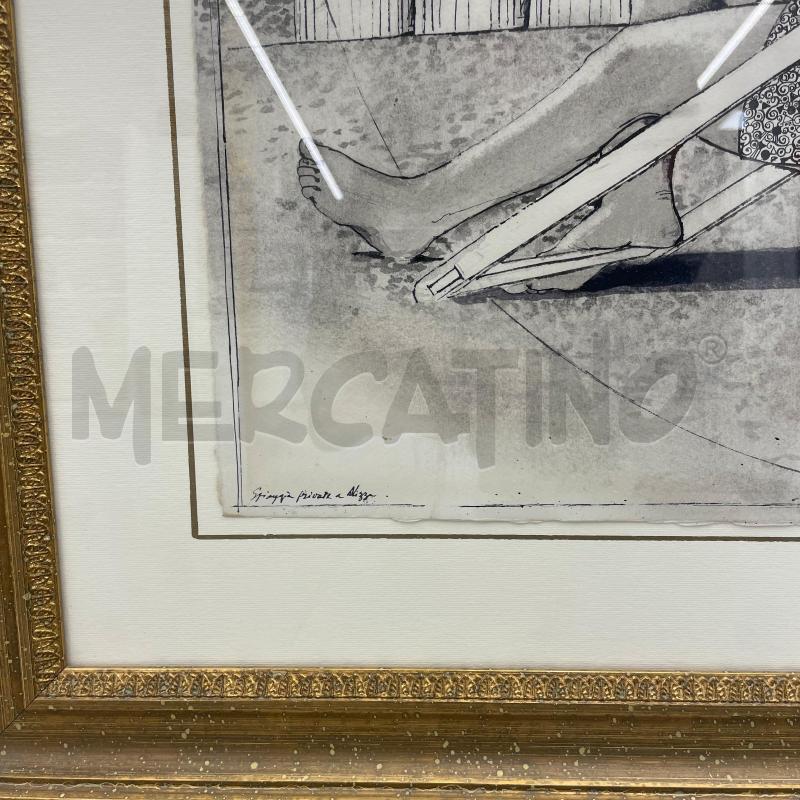QUADRO BRUNO CARUSO TECNICA MISTA SPIAGGIA PRIVATA A NIZZA | Mercatino dell'Usato Roma torrevecchia 3
