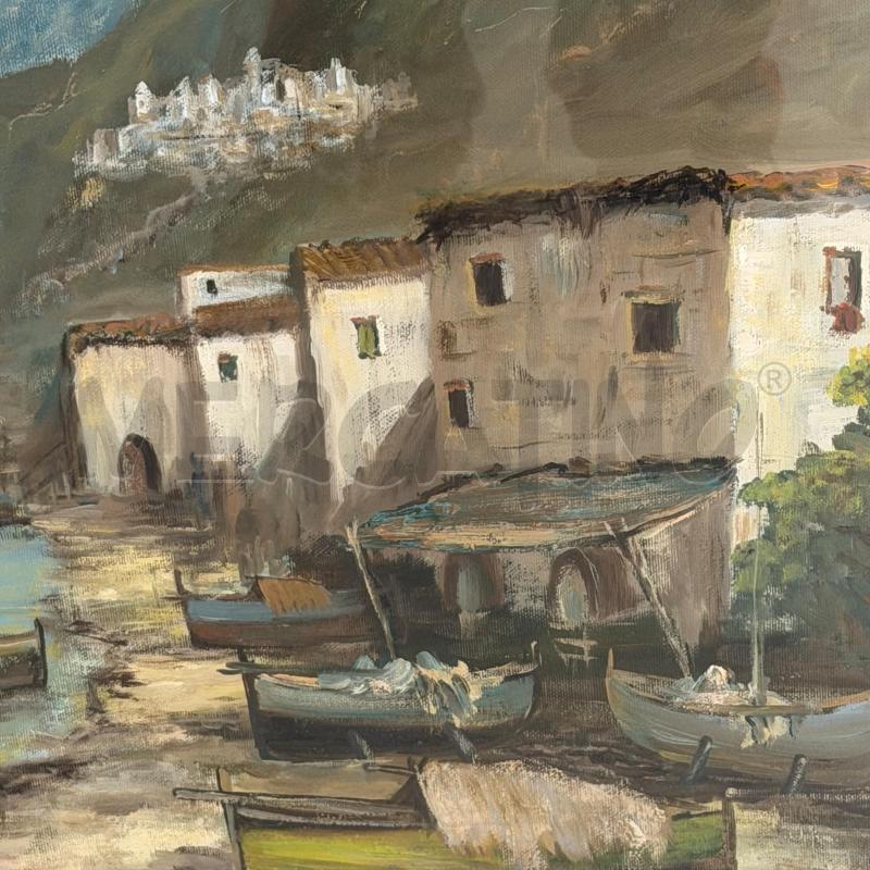 QUADRO CASETTE BIANCHE SU LAGO | Mercatino dell'Usato Roma torrevecchia 2