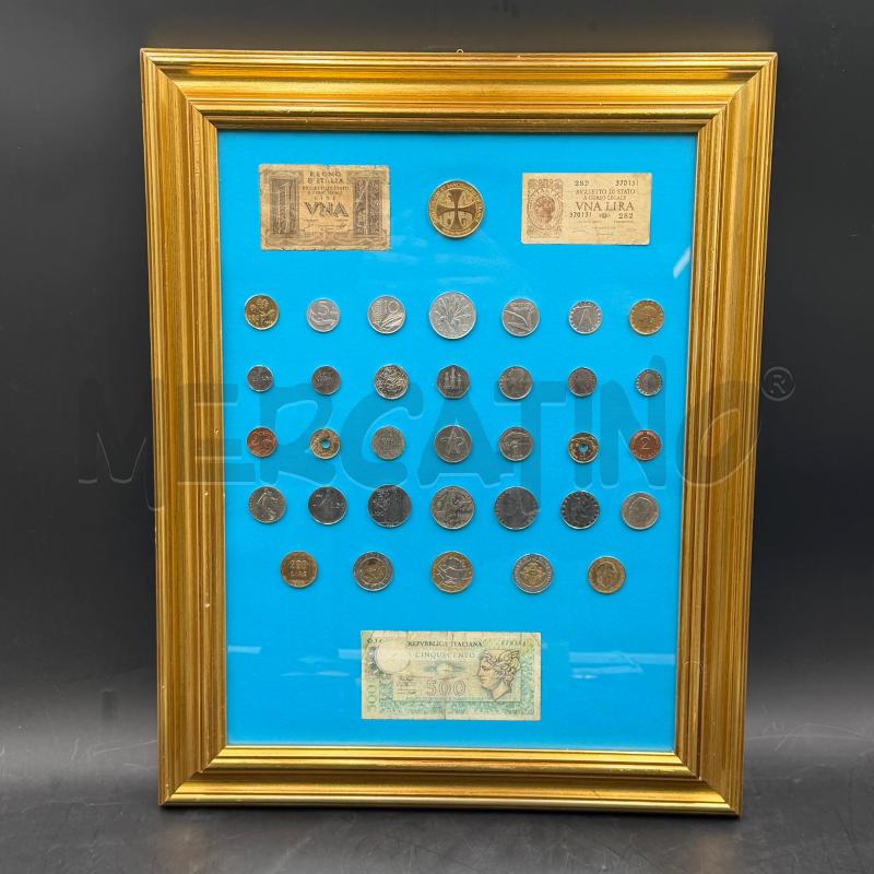 QUADRO COLLEZIONE MONETE/BANCONOTE UNA LIRA | Mercatino dell'Usato Roma torrevecchia 1
