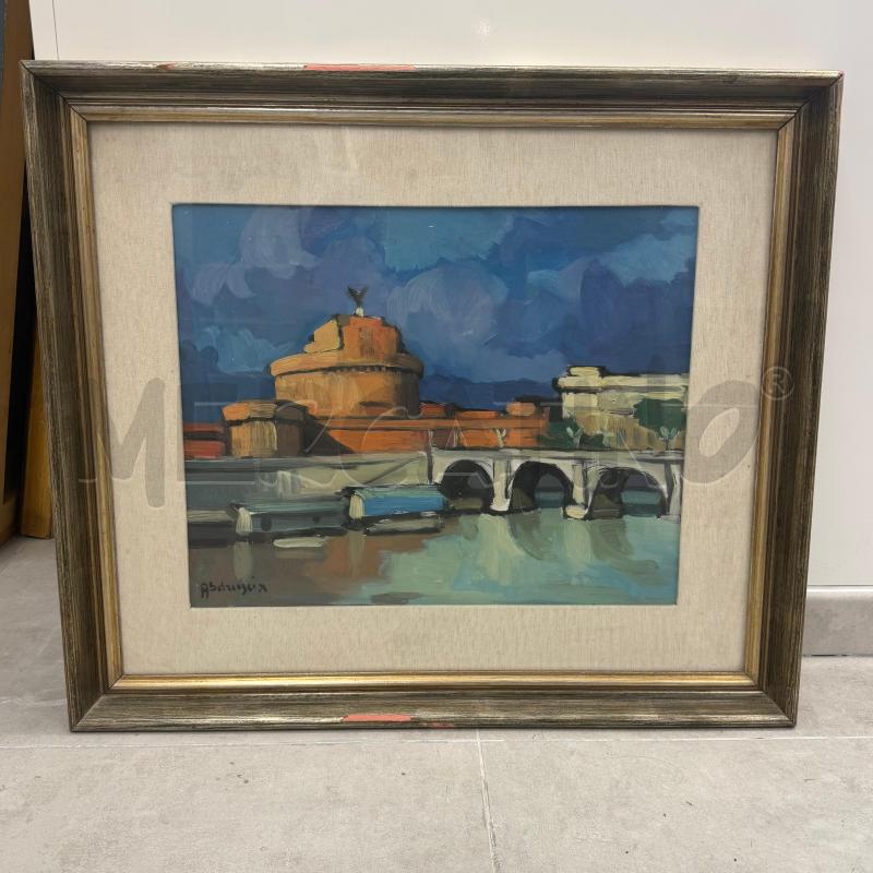 QUADRO DIPINTO A.SDRUSCIA CASTEL S. ANGELO | Mercatino dell'Usato Roma torrevecchia 1