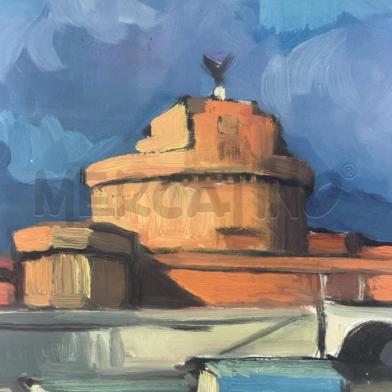 QUADRO DIPINTO A.SDRUSCIA CASTEL S. ANGELO | Mercatino dell'Usato Roma torrevecchia 2