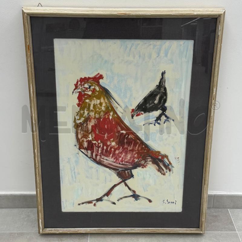 QUADRO DIPINTO G.SUCCI POLLO 88X68 | Mercatino dell'Usato Roma torrevecchia 1