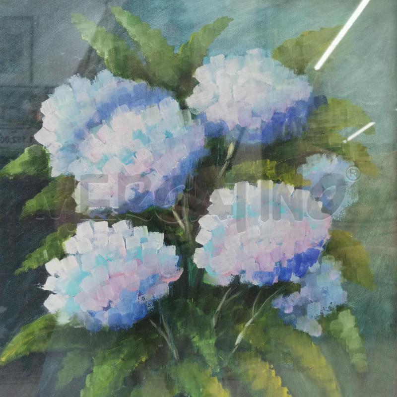 QUADRO DIPINTO MAZZO 4 FIORI BLU  | Mercatino dell'Usato Roma torrevecchia 3