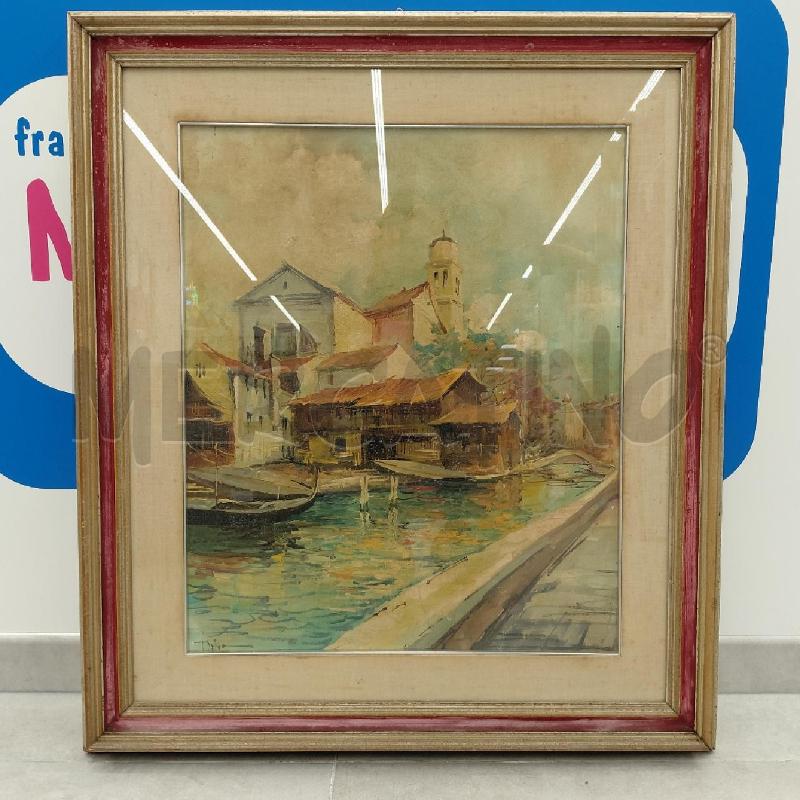 QUADRO DIPINTO VENEZIA CAMPANILE 82X72 | Mercatino dell'Usato Roma torrevecchia 1