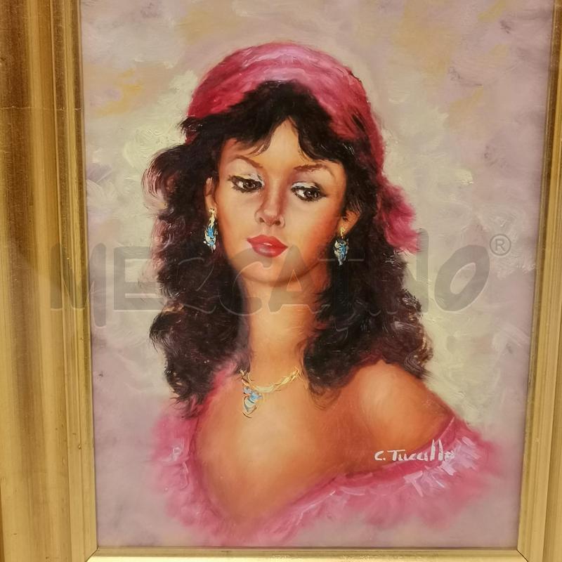 QUADRO DONNA ORECCHINI CELESTI C/DOR | Mercatino dell'Usato Roma torrevecchia 2