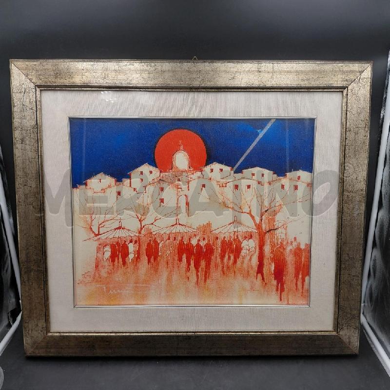 QUADRO FIRMA MARIO PINIZZOTTO PAESAGGIO CON FOLLA | Mercatino dell'Usato Roma torrevecchia 1
