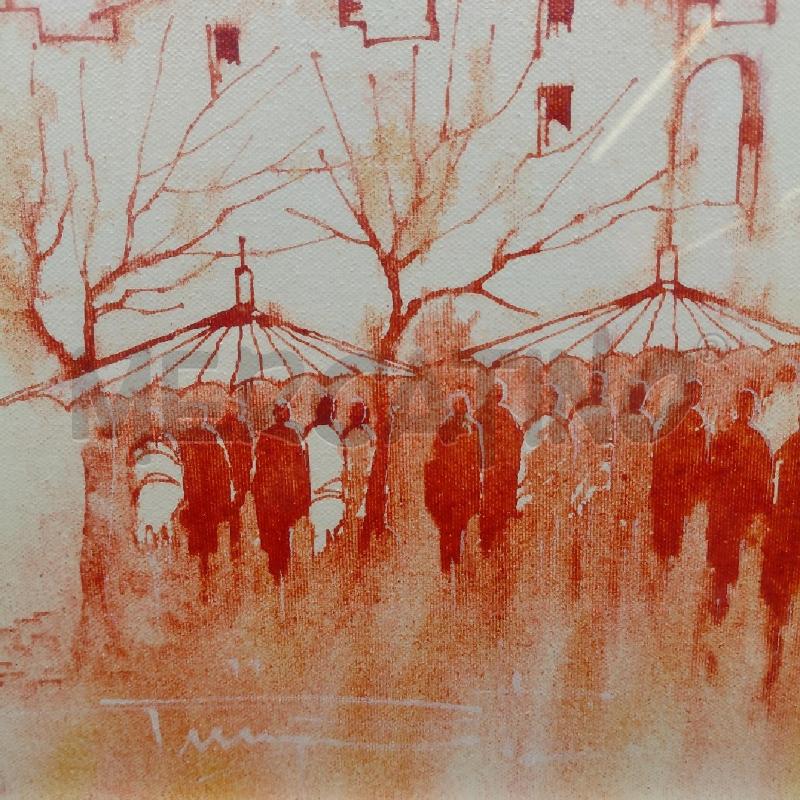 QUADRO FIRMA MARIO PINIZZOTTO PAESAGGIO CON FOLLA | Mercatino dell'Usato Roma torrevecchia 2