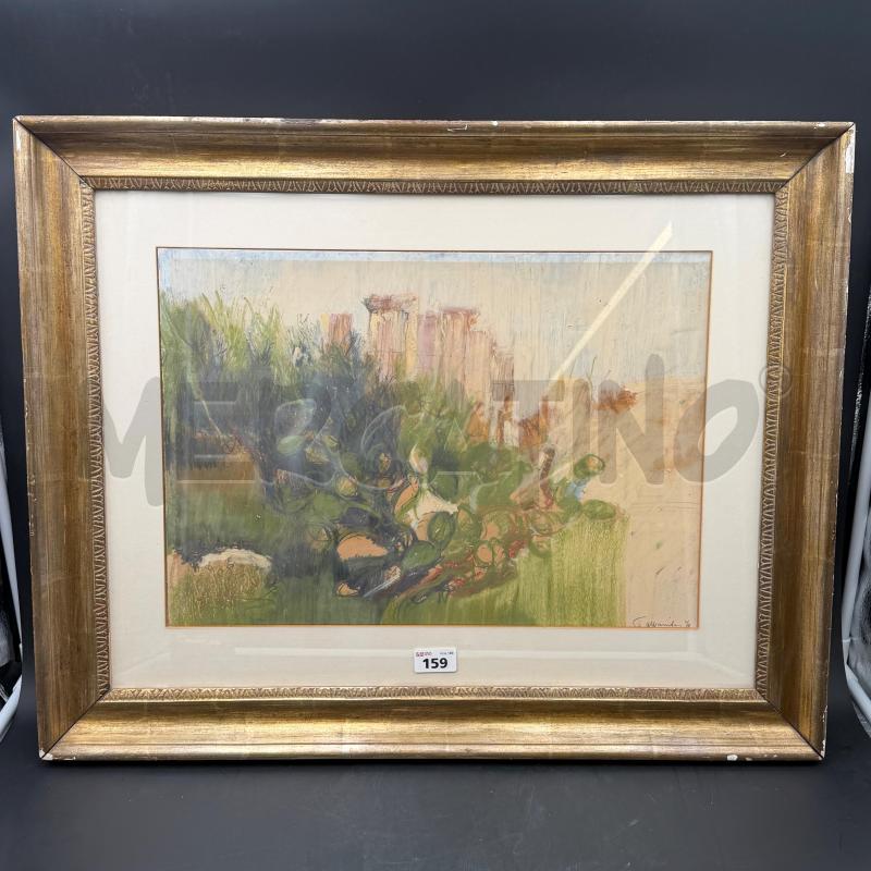 QUADRO GIANCARLO CAZZANIGA TECNICA MISTA EDIFICIO FICHI D'INDIA | Mercatino dell'Usato Roma torrevecchia 1