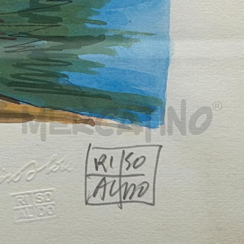 QUADRO IL PORTICCIOLO FIRMA ALDO RISO 57X42 | Mercatino dell'Usato Roma torrevecchia 4