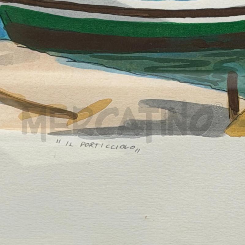 QUADRO IL PORTICCIOLO FIRMA ALDO RISO 57X42 | Mercatino dell'Usato Roma torrevecchia 5