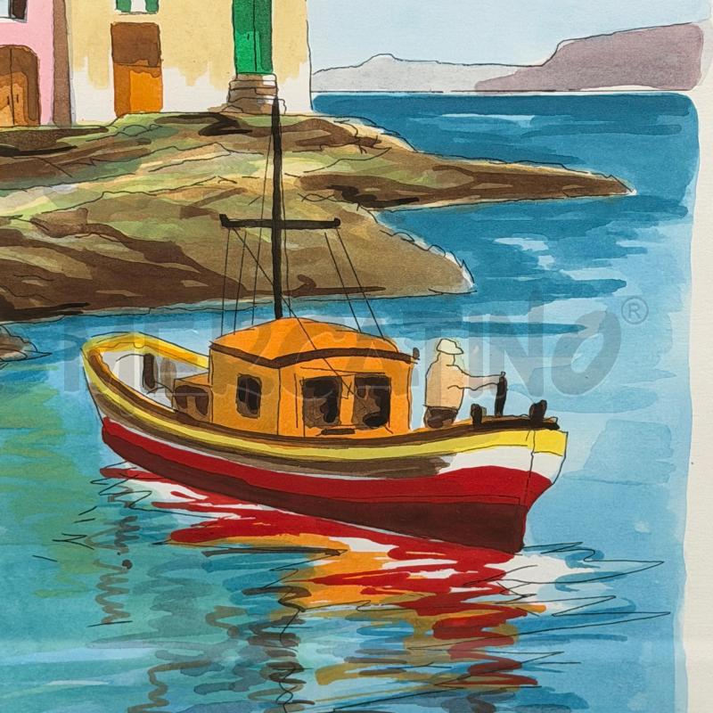 QUADRO LA CASA DEL PESCATORE FIRMA ALDO RISO 57X42 | Mercatino dell'Usato Roma torrevecchia 2