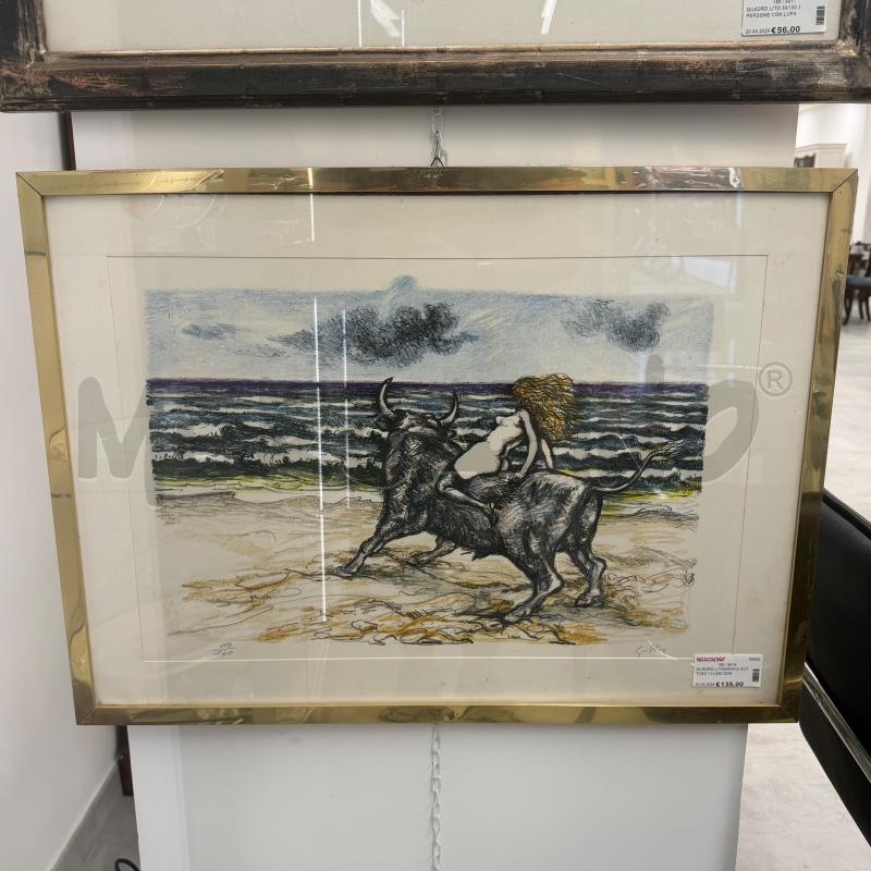 QUADRO LITOGRAFIA GUTTUSO 113/240 DONNA E TORO | Mercatino dell'Usato Roma torrevecchia 1