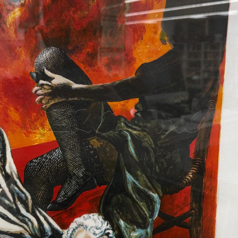 QUADRO LITOGRAFIA GUTTUSO ANGELO UOMO CHE LEGGE | Mercatino dell'Usato Roma torrevecchia 4