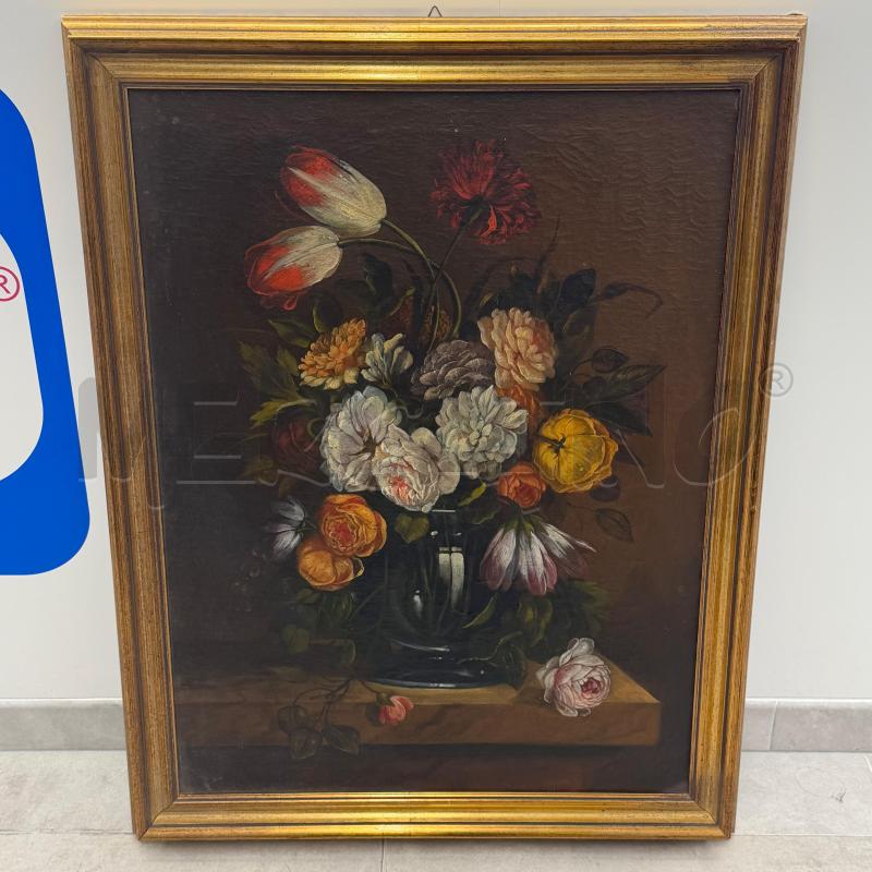 QUADRO MAZZO FIORI VASO NERO C/DOR | Mercatino dell'Usato Roma torrevecchia 1