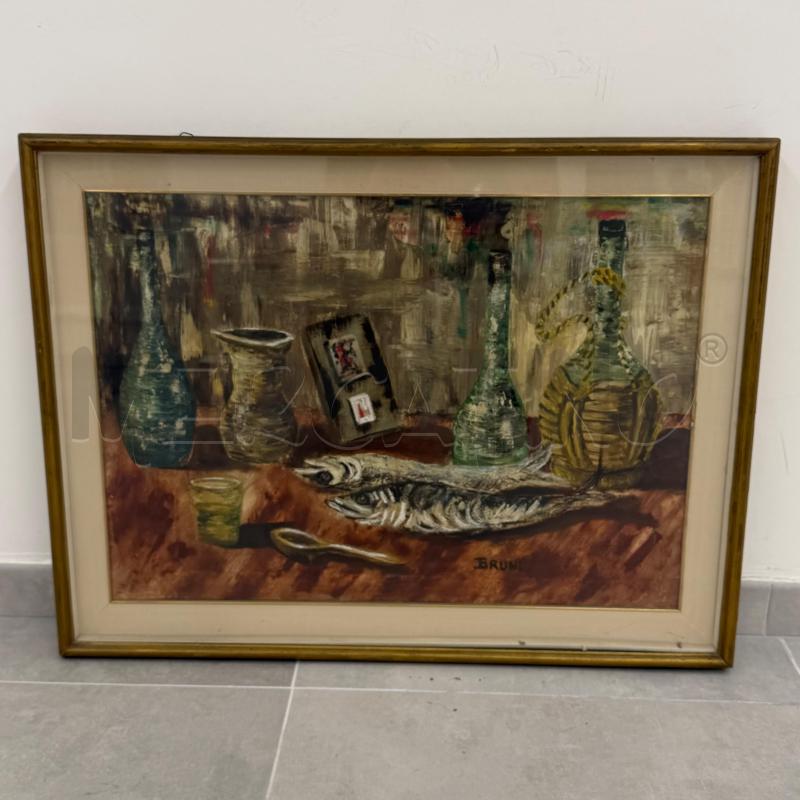 QUADRO NATURA MORTA PESCE BRUNI | Mercatino dell'Usato Roma torrevecchia 1