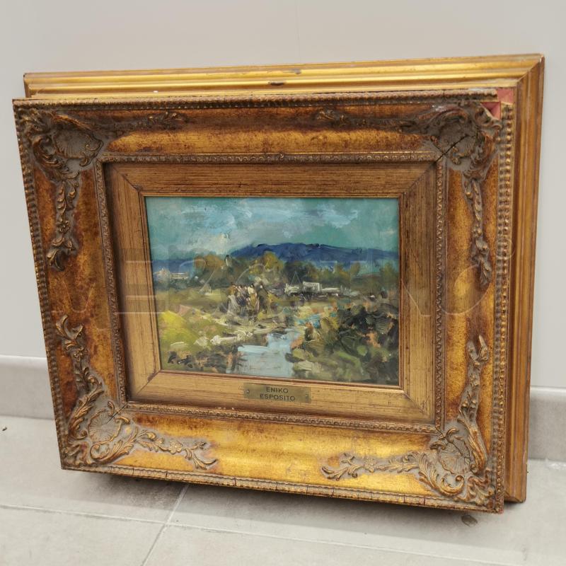 QUADRO PAESAGGIO FIUME TARGHETTA ENIKO ESPOSITO C/DOR | Mercatino dell'Usato Roma torrevecchia 2