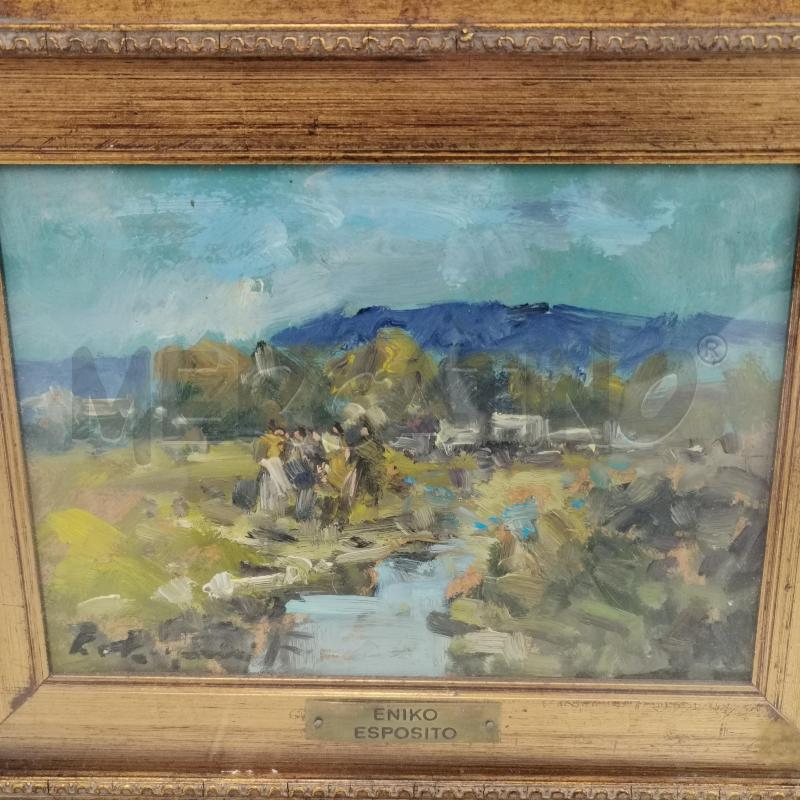 QUADRO PAESAGGIO FIUME TARGHETTA ENIKO ESPOSITO C/DOR | Mercatino dell'Usato Roma torrevecchia 3