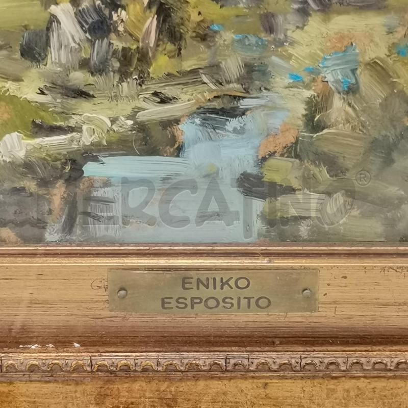 QUADRO PAESAGGIO FIUME TARGHETTA ENIKO ESPOSITO C/DOR | Mercatino dell'Usato Roma torrevecchia 4
