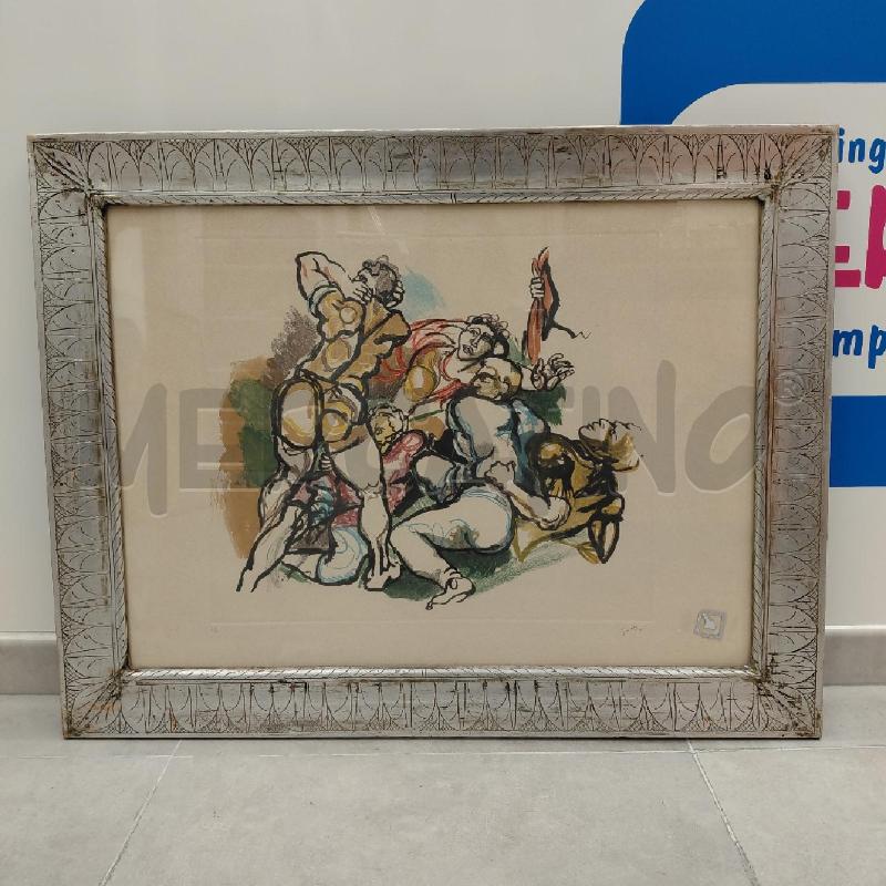 QUADRO PA GUTTUSO PERSONAGGI CORNICE ARGENTATA | Mercatino dell'Usato Roma torrevecchia 1