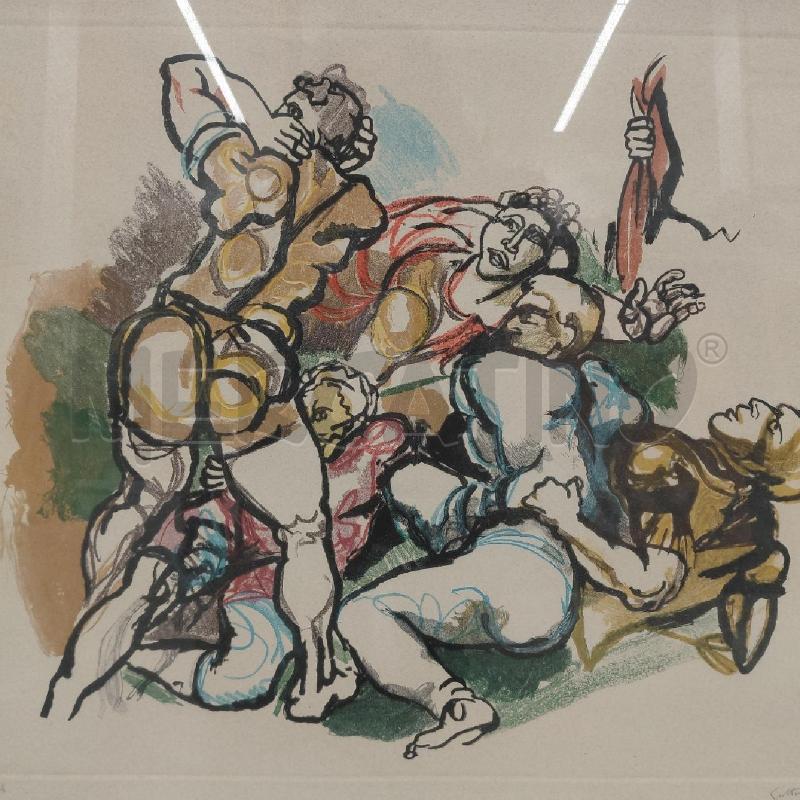 QUADRO PA GUTTUSO PERSONAGGI CORNICE ARGENTATA | Mercatino dell'Usato Roma torrevecchia 4