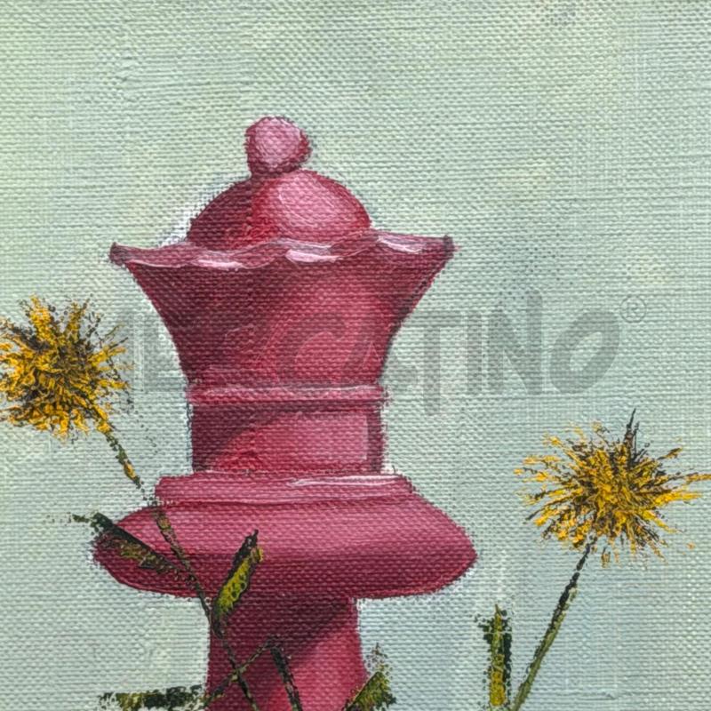 QUADRO PEDONE ROSSO VASO FIORI GIALLI C/DOR | Mercatino dell'Usato Roma torrevecchia 2